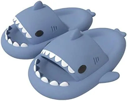 chaychax boys girl cloud shark slides non slip novelty open toe sandals extremely comfy cushioned thick sole cute cartoon shower slippers indoor outdoorhaze blue5 6 big kid