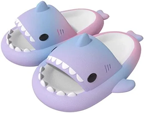 chaychax boys girl cloud shark slides non slip novelty open toe sandals extremely comfy cushioned thick sole cute cartoon shower slippers indoor outdoorrainbow14 145 little kid